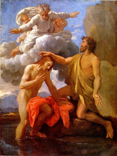 Johannes der Täufer tauft Christus von Nicolas Poussin